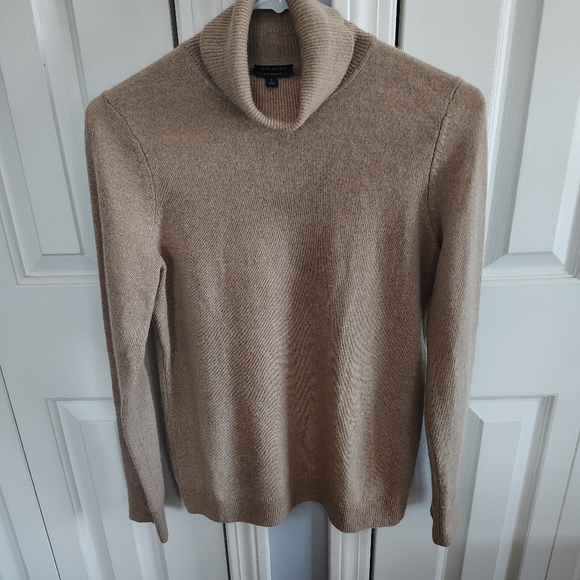 Talbots Sweaters - Talbots Pure Cashmere Tan Turtleneck Sweater Size S